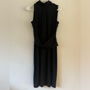 Tommy Hilfiger Black Sleeveless Mock Neck Twist Front Dress - Size 8 - NWT